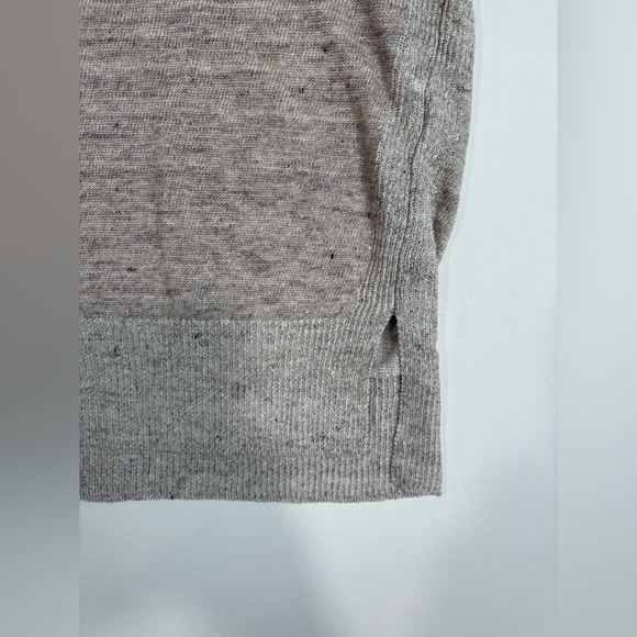 Eileen Fischer Organic Linen Melange Box-Top Beige Sweater - Picture 4 of 10